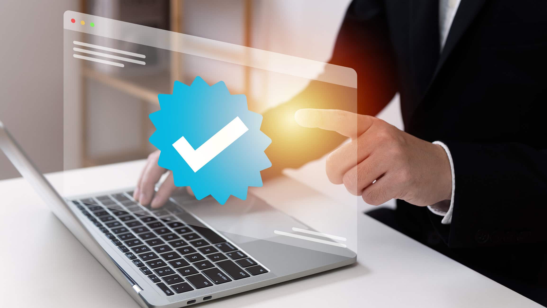 Custom Links for Member Profiles Person clicking on a digital profile link on a laptop screen.